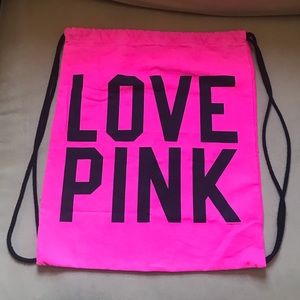 Vs pink drawstring bag